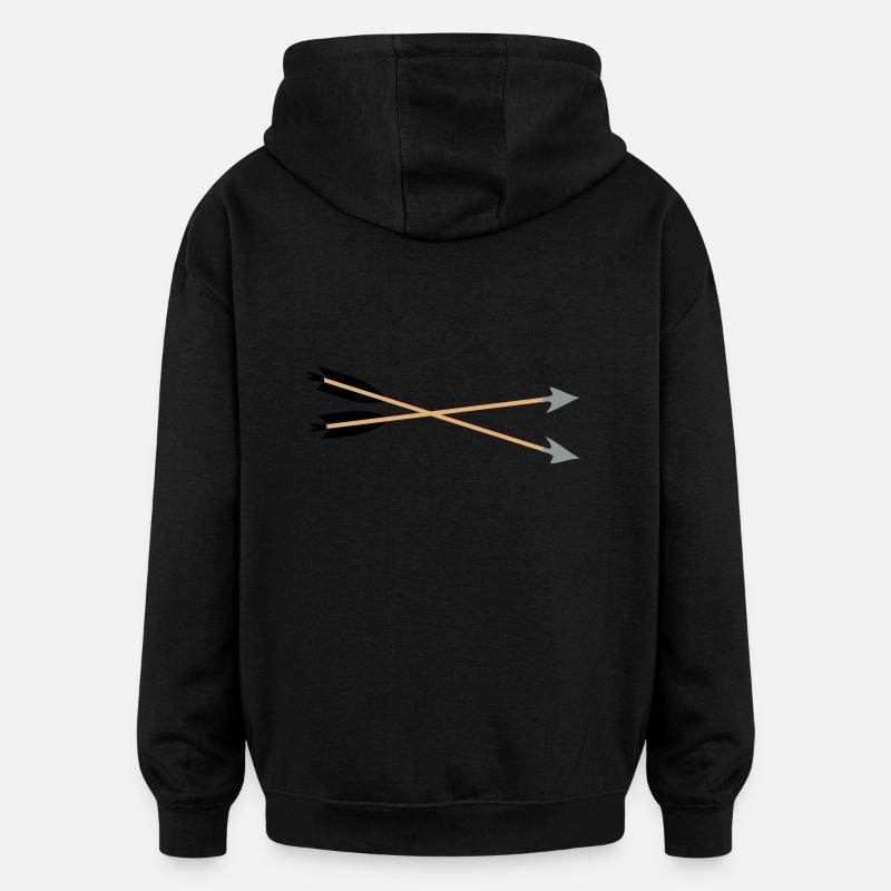 tir à l'arc motif patjila - Sweat à capuche oversize unisexe - noir