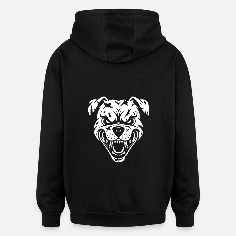 Zorniger wütender Hund - Oversized Unisex Hoodie - Schwarz