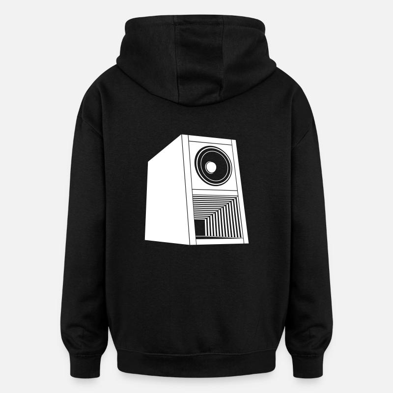haut-parleur - Sweat à capuche oversize unisexe - noir