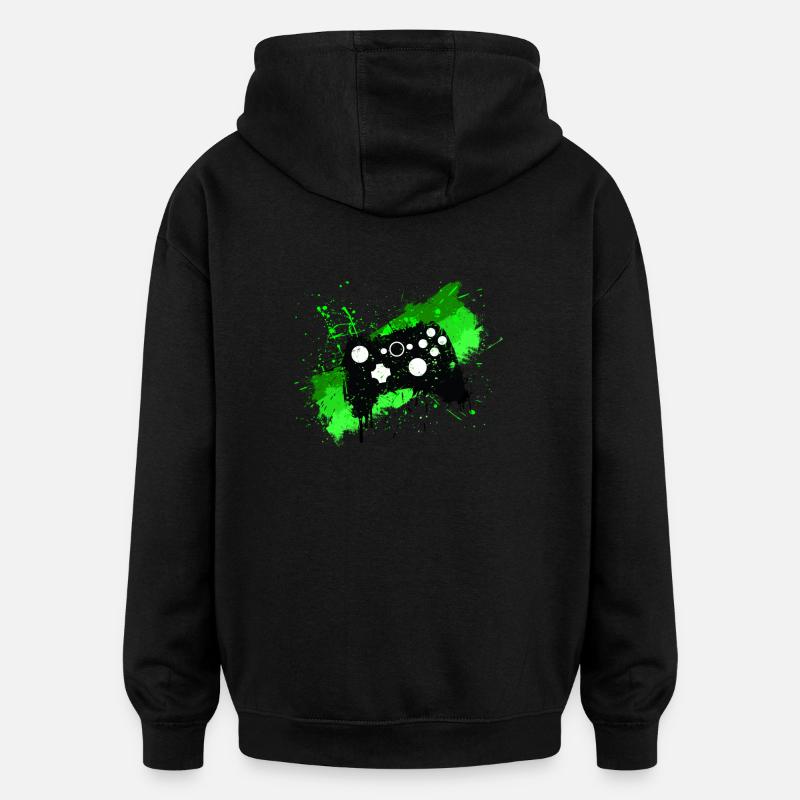 Box Graffiti Gamer - Sweat à capuche oversize unisexe - noir