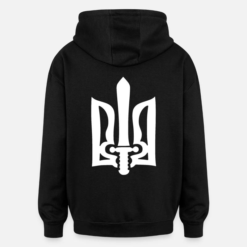 Ukraine - Sweat à capuche oversize unisexe - noir