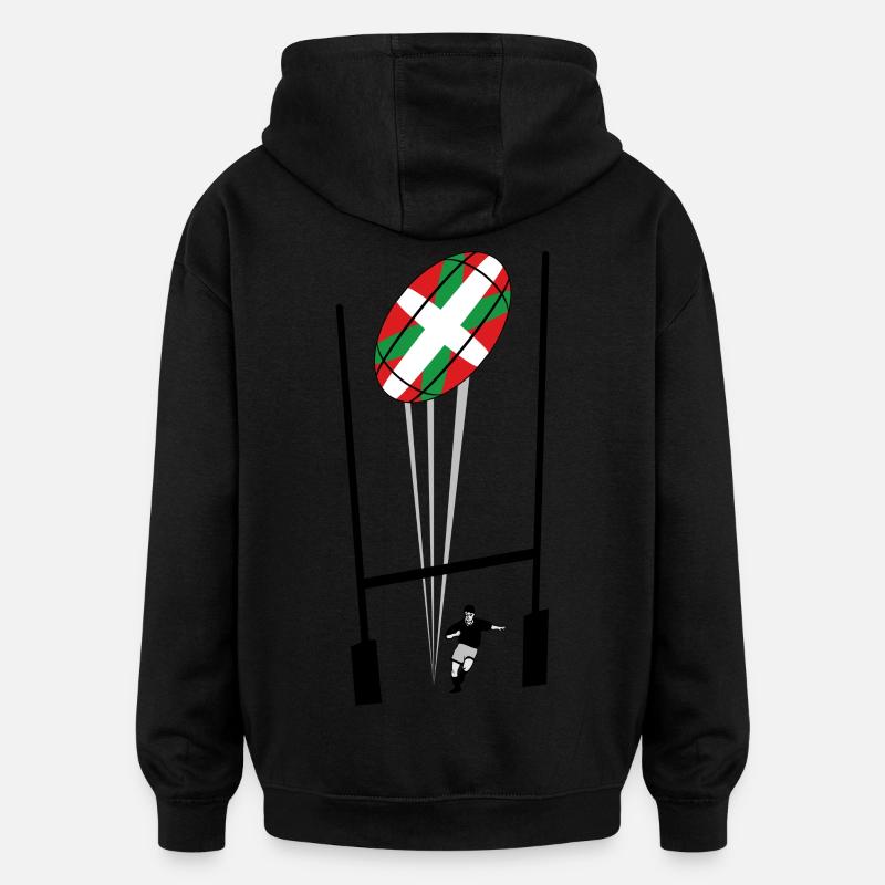 sport_rugby_design_08 - Sweat à capuche oversize unisexe - noir