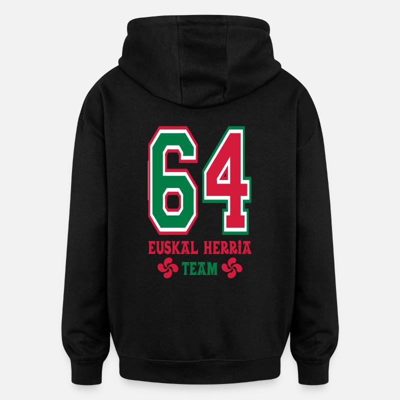 Basque Team - Sweat à capuche oversize unisexe - noir