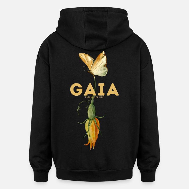 Atmet in Blüte - Oversized Unisex Hoodie - Schwarz