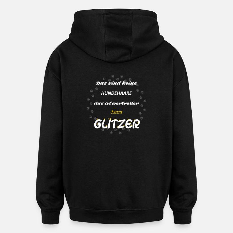 Sheltie Glitzer 4k4qg - Oversized Unisex Hoodie - Schwarz