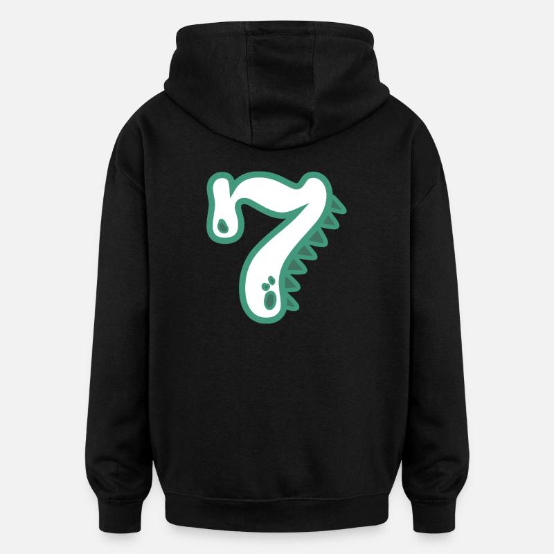 Numéro 7 - Sweat à capuche oversize unisexe - noir