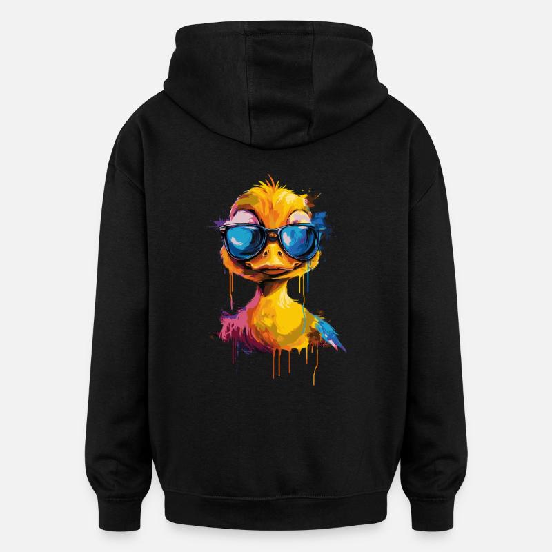 Cooole Gummiente mit Sonnenbrille - Oversized Unisex Hoodie - Schwarz