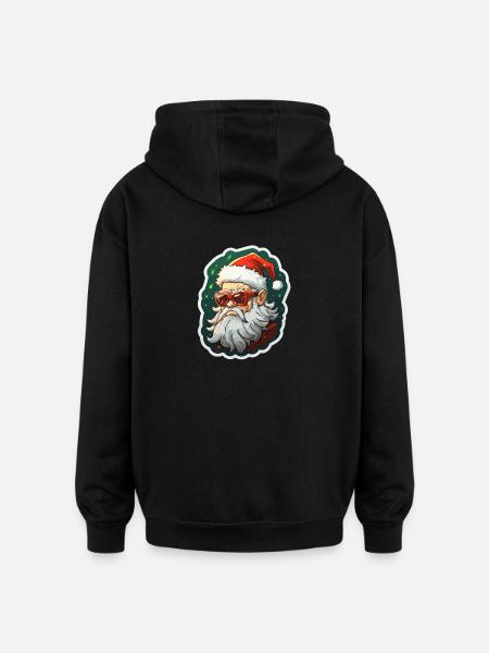 Santa Claus - illustration - Oversized Unisex Hoodie - black