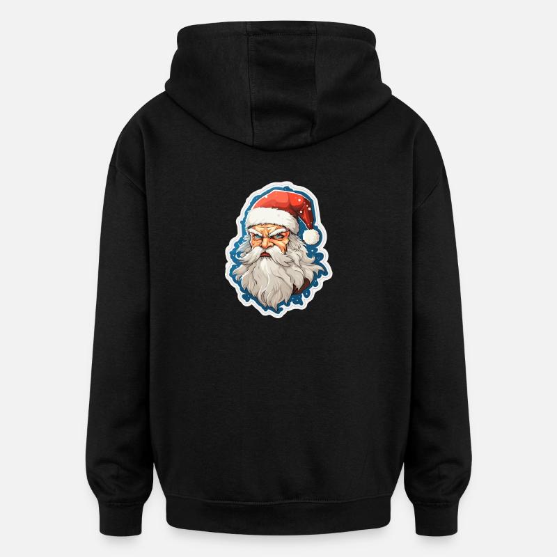 Père Noël - illustration - Sweat à capuche oversize unisexe - noir