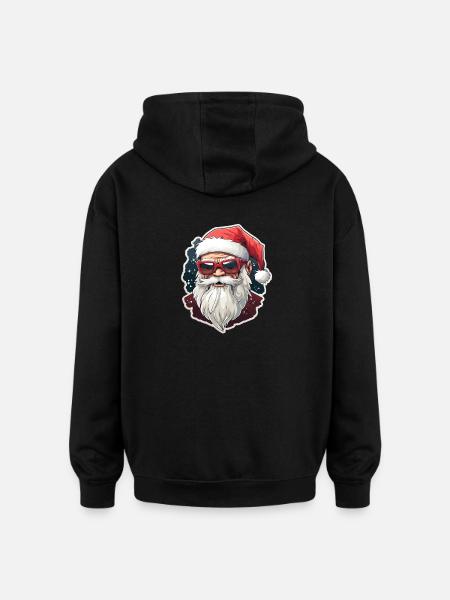 Weihnachtsmann - Illustration - Oversized Unisex Hoodie - Schwarz