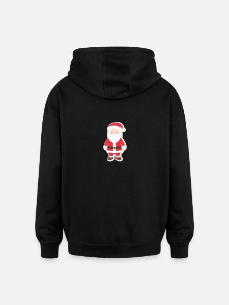 Santa Claus - illustration - Oversized Unisex Hoodie - black
