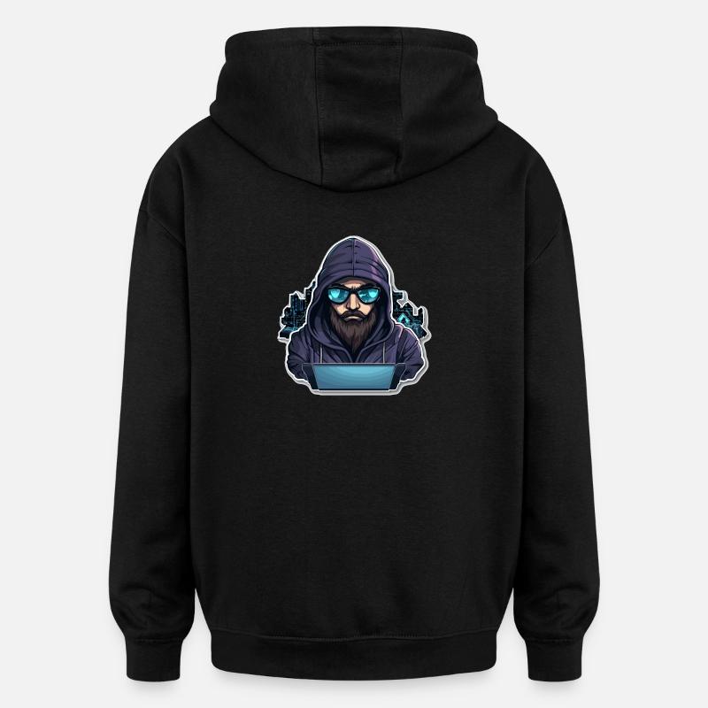 Hacker éthique - Illustration - Sweat à capuche oversize unisexe - noir