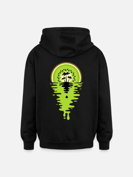 Sunset Kiwi juice - Oversized Unisex Hoodie - black