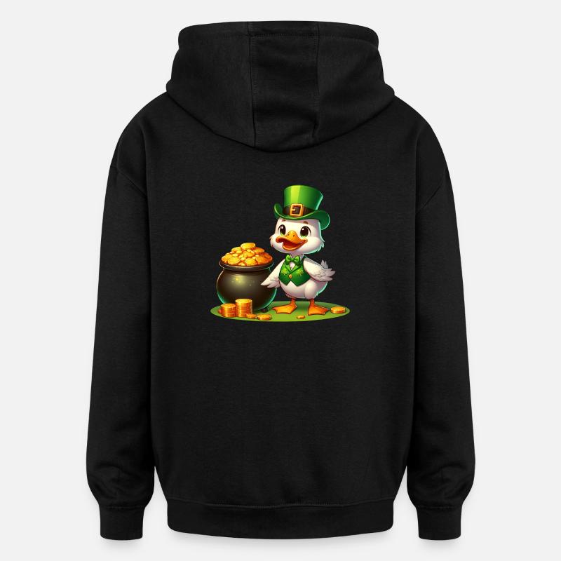 St. Patricks Day Elefant Grün - Oversized Unisex Hoodie - Schwarz