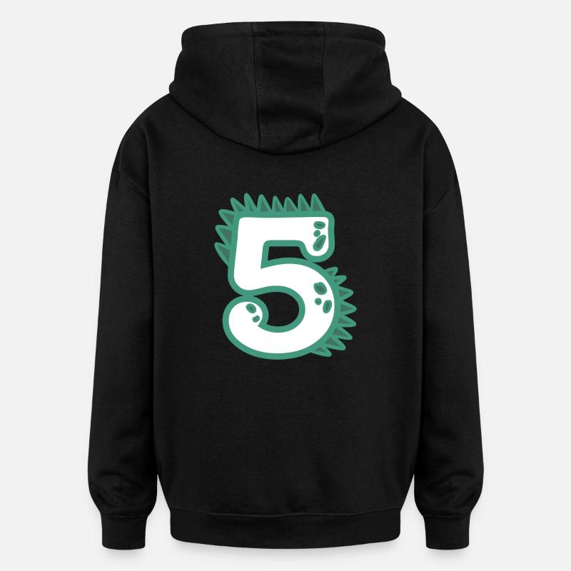 Numéro 5 - Sweat à capuche oversize unisexe - noir