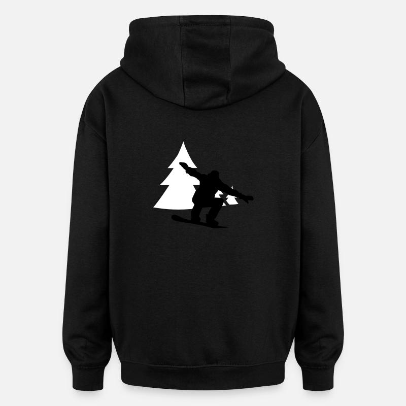 snowboarder trees - Sweat à capuche oversize unisexe - noir
