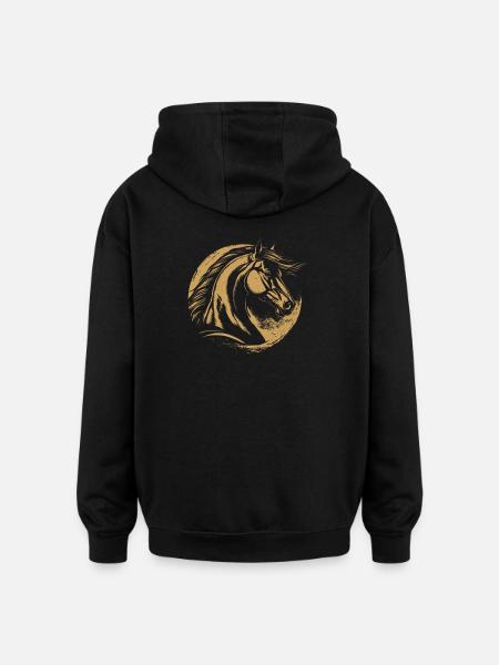 Motivational horse - Oversized Unisex Hoodie - black
