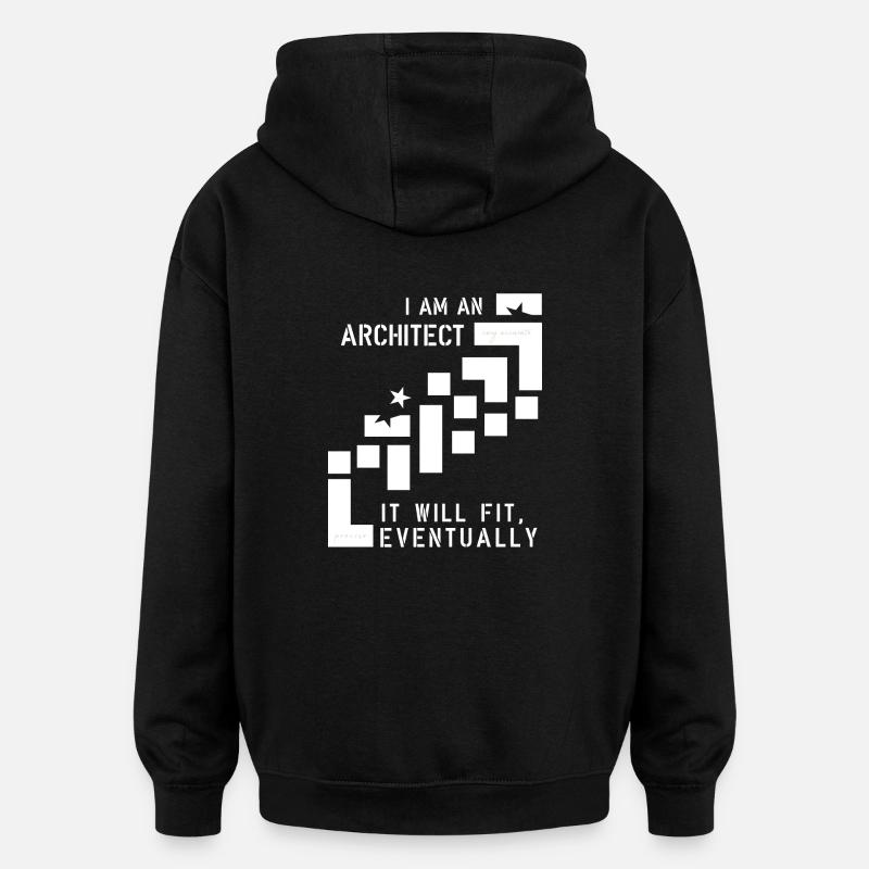 Architecte - Sweat à capuche oversize unisexe - noir