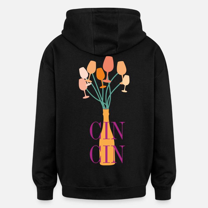 Typographie de l’apéritif - Sweat à capuche oversize unisexe - noir