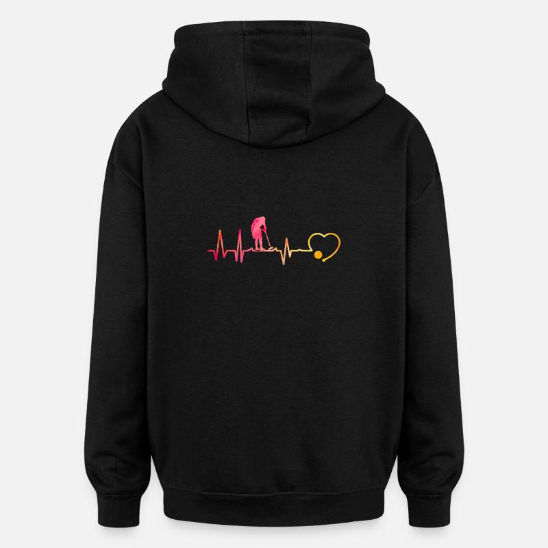 Croquet Heartbeat - Oversized Unisex Hoodie - black