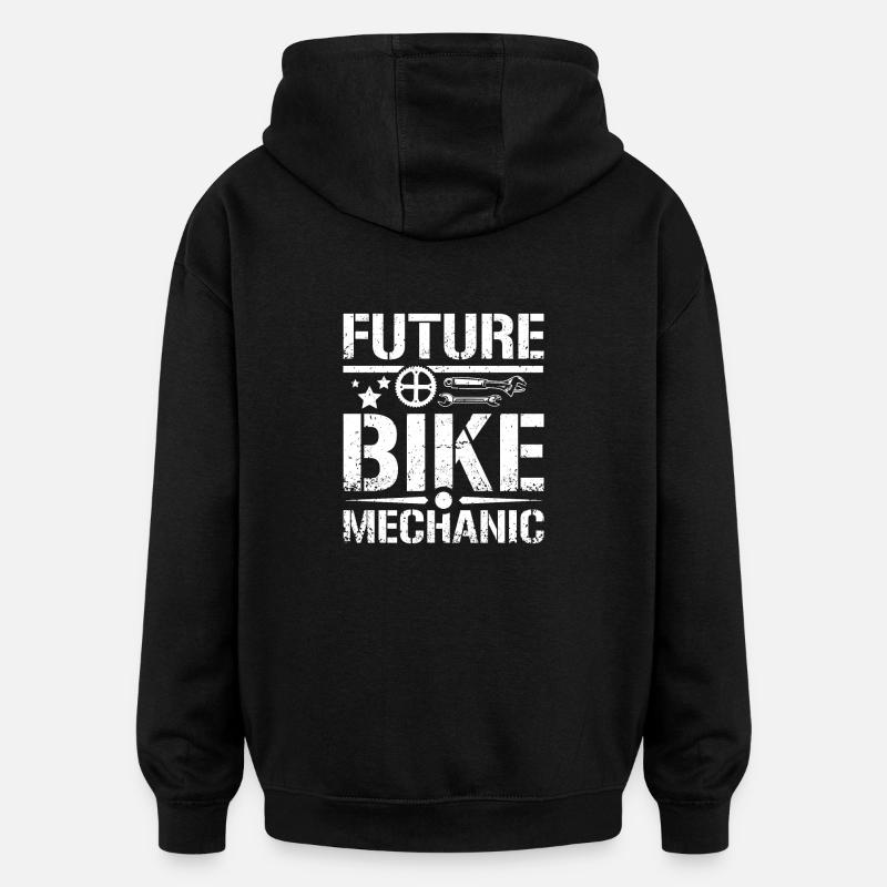 Futur mécanicien de vélo - Sweat à capuche oversize unisexe - noir