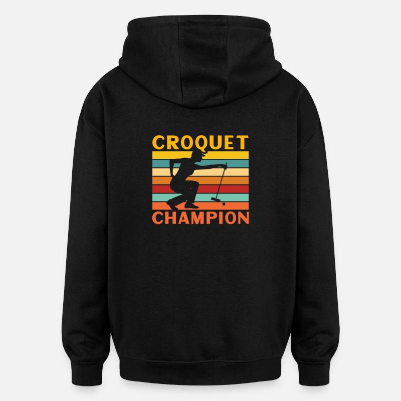 Croquet Champion - Sweat à capuche oversize unisexe - noir