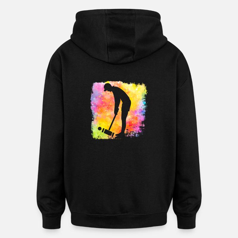 Krocket Retro - Oversized Unisex Hoodie - Schwarz