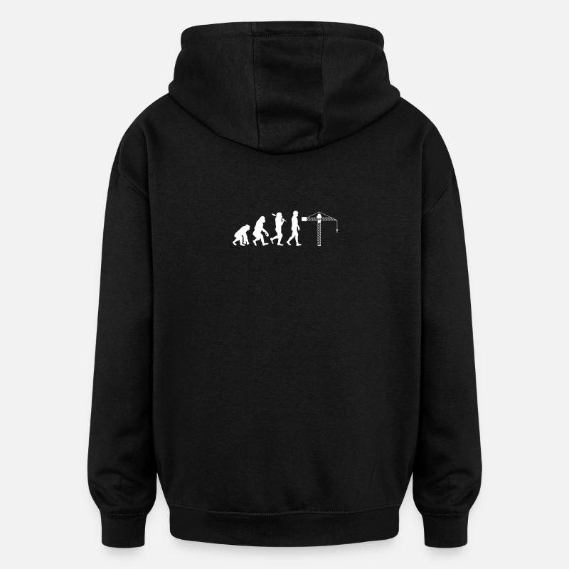 Kranführer Evolution - Oversized Unisex Hoodie - Schwarz