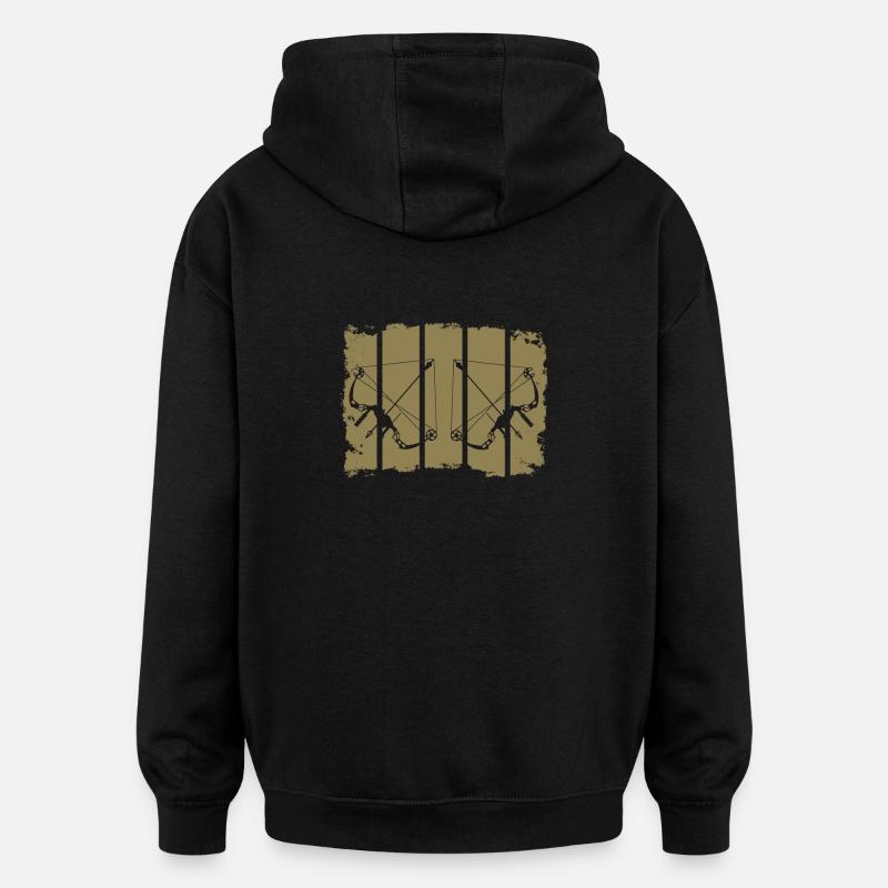 Archery Composite Bow Retro Stripes - Sweat à capuche oversize unisexe - noir