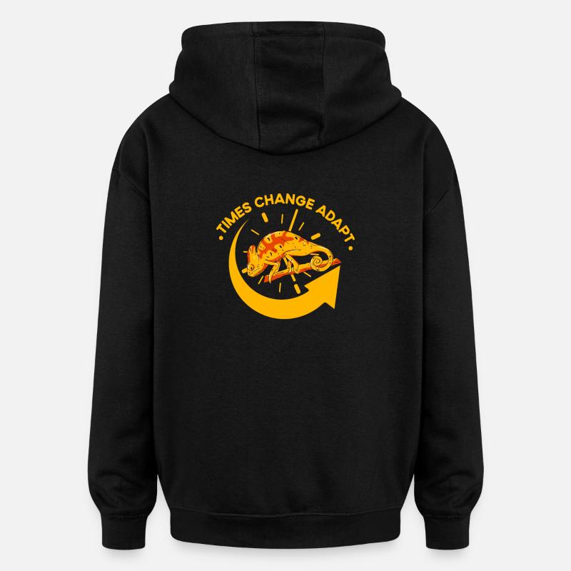 Chamäleon Times Change Adapt - Oversized Unisex Hoodie - Schwarz