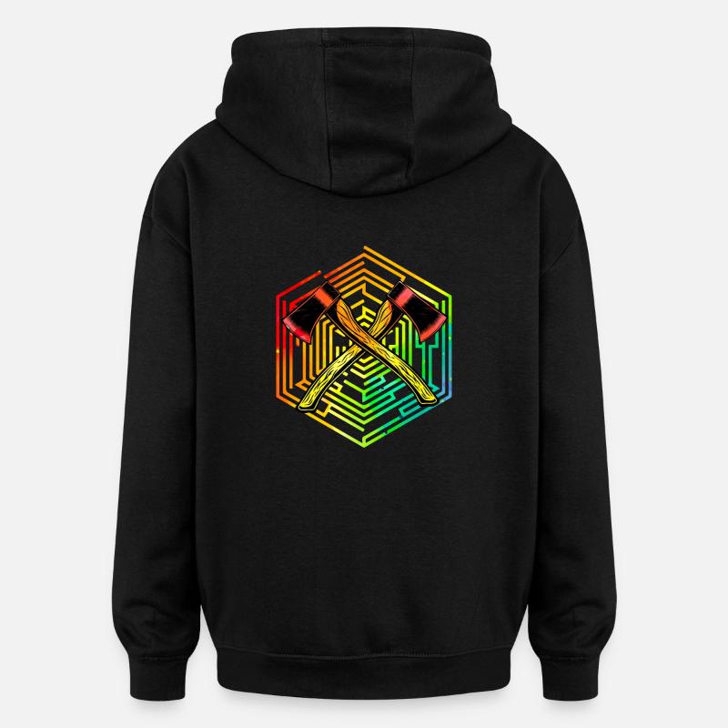 Lancer de hache - Sweat à capuche oversize unisexe - noir