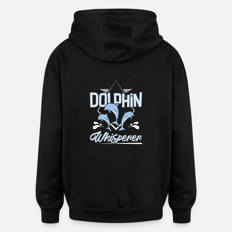 Chuchoteur de dauphin - Sweat à capuche oversize unisexe - noir