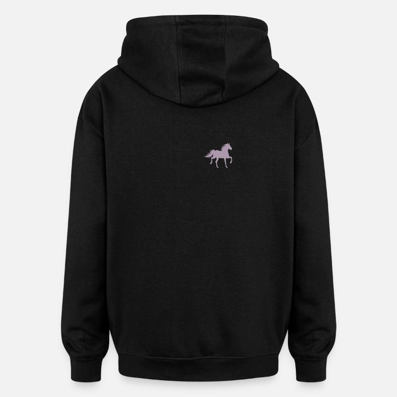 Équitation Cheval Pocket Design - Sweat à capuche oversize unisexe - noir