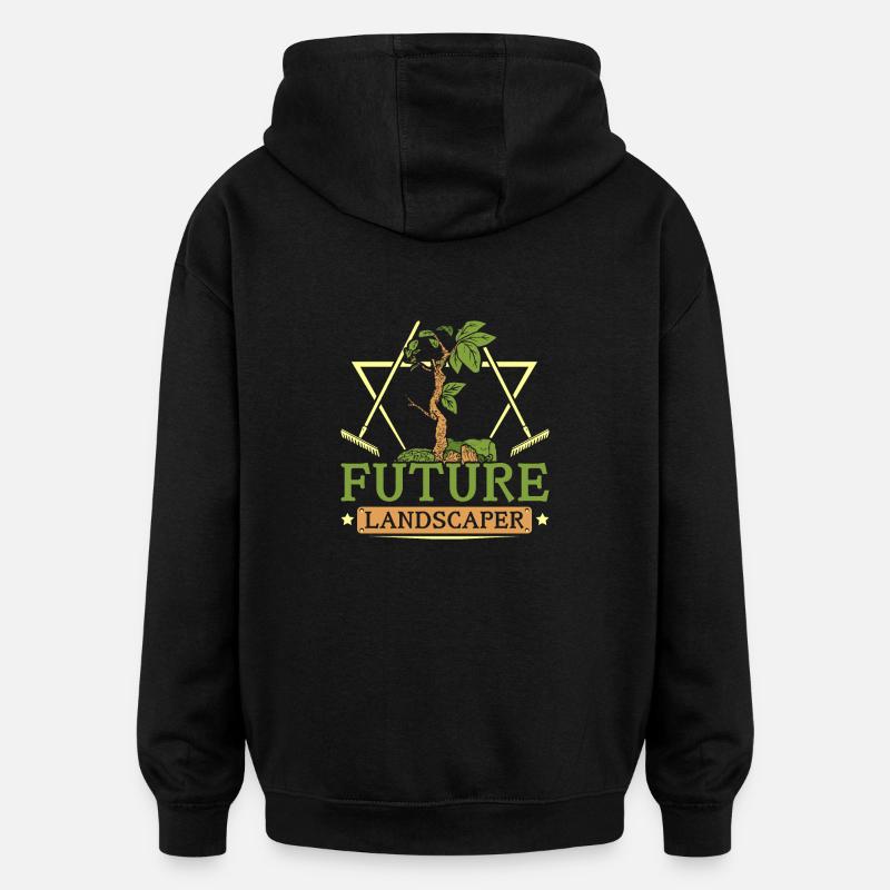 Futur paysagiste - Sweat à capuche oversize unisexe - noir