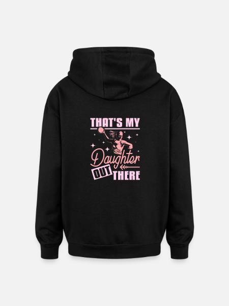 C’est mon doughter là-bas handball - Sweat à capuche oversize unisexe - noir