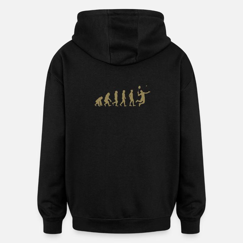 Badminton Evolution Gift - Oversized Unisex Hoodie - black