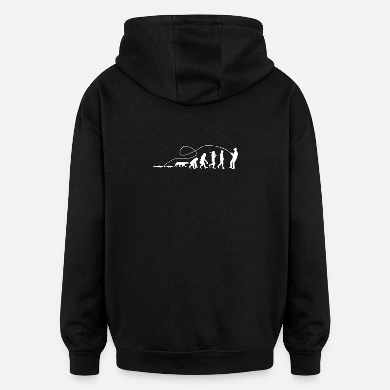 Evolution Angler TShirt - Oversized Unisex Hoodie - black