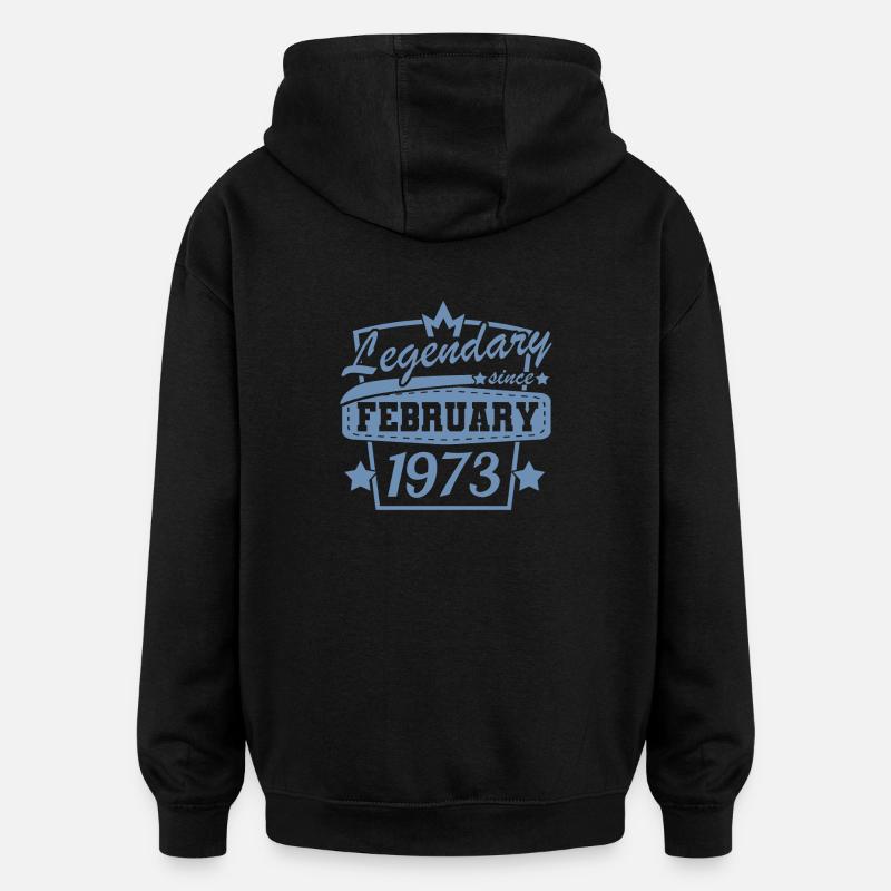 Février 1973 Rétro Anniversaire - Sweat à capuche oversize unisexe - noir