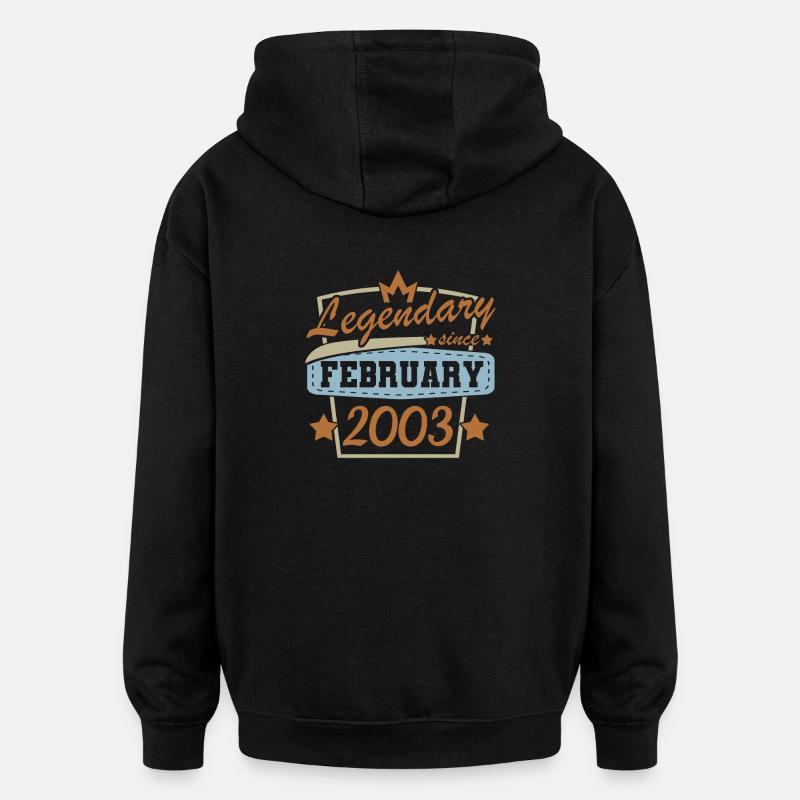 Februar 2003 retro - Oversized Unisex Hoodie - Schwarz