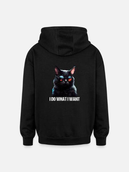 Cat Killing Jeg gør hvad jeg vil Kat - Oversize unisex hoodie - sort