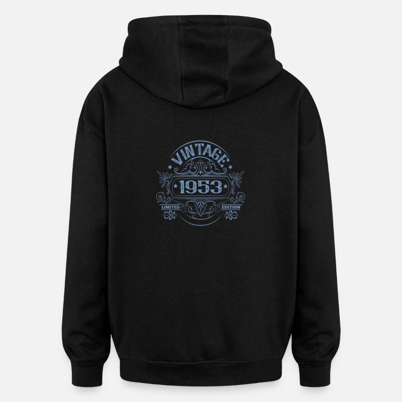 Millésime 1953 Anniversaire Dictons - Sweat à capuche oversize unisexe - noir