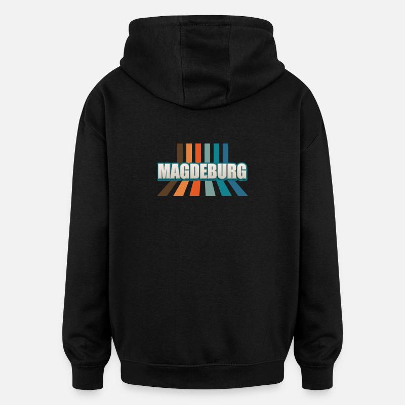 Magdeburgerin Magdeburger Magdebourg - Sweat à capuche oversize unisexe - noir