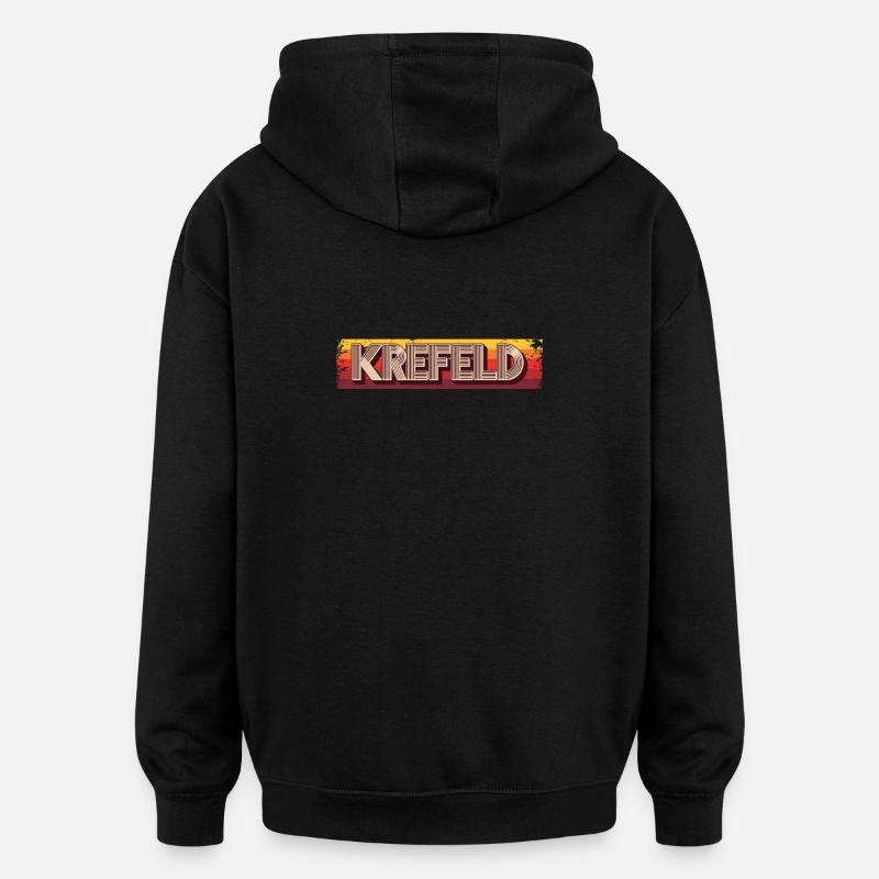 Krefelderin Krefelder Krefeld - Sweat à capuche oversize unisexe - noir