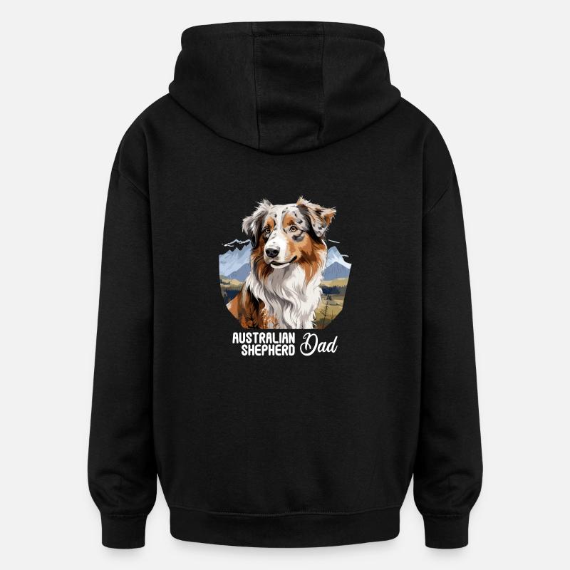 Dog Australian Shepherd - Oversized Unisex Hoodie - black