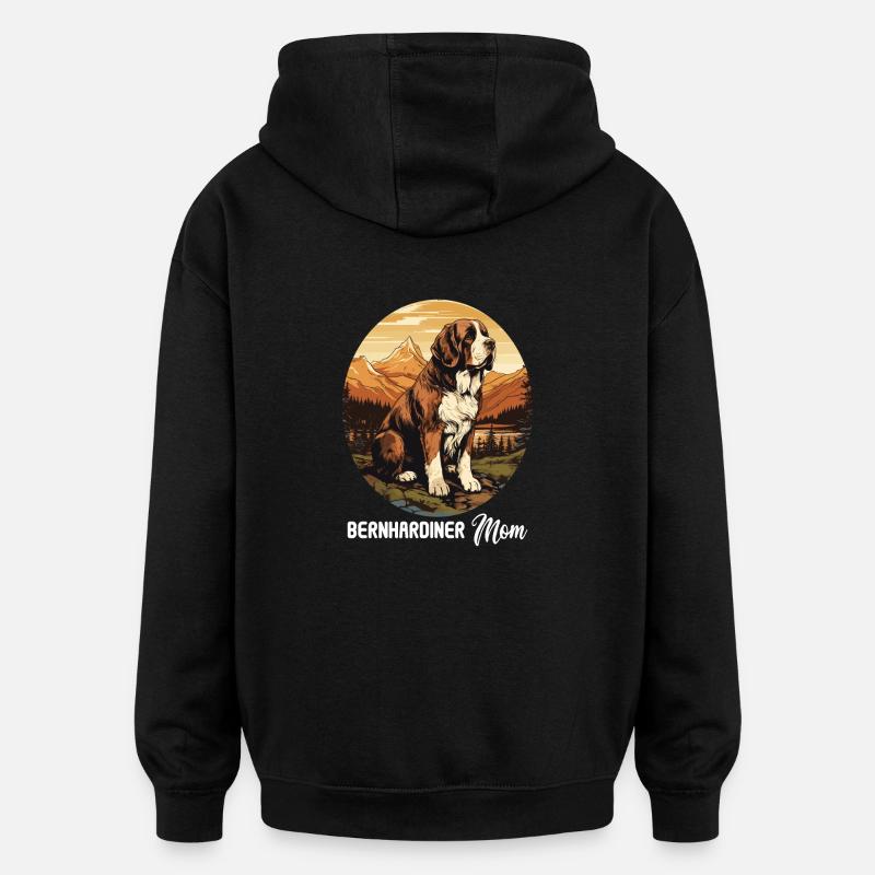 Chien Saint-Bernard - Sweat à capuche oversize unisexe - noir