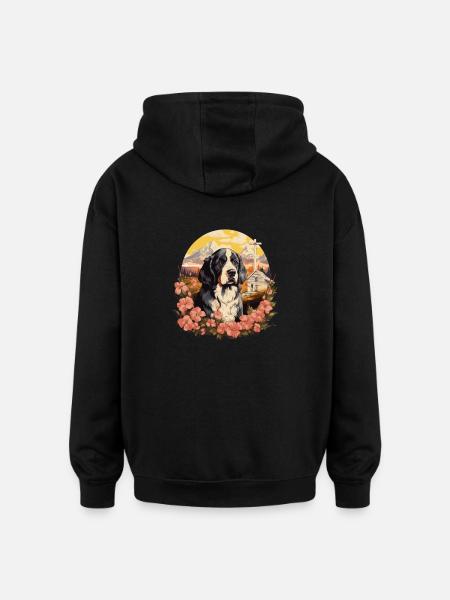 Dog St. Bernard - Oversized Unisex Hoodie - black