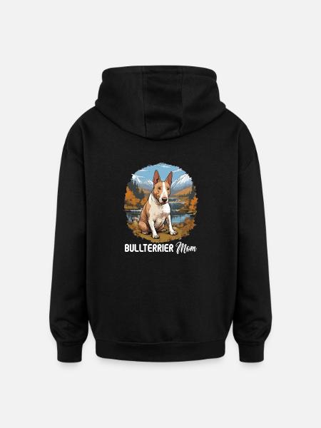 Dog Bull Terrier - Oversized Unisex Hoodie - black