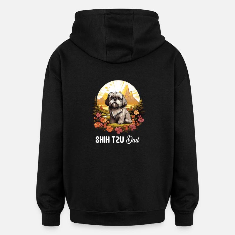 Shih Tzu - Sweat à capuche oversize unisexe - noir