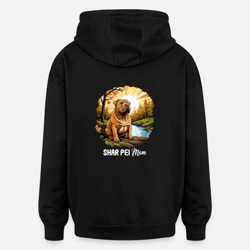 Shar Pei - Sweat à capuche oversize unisexe - noir