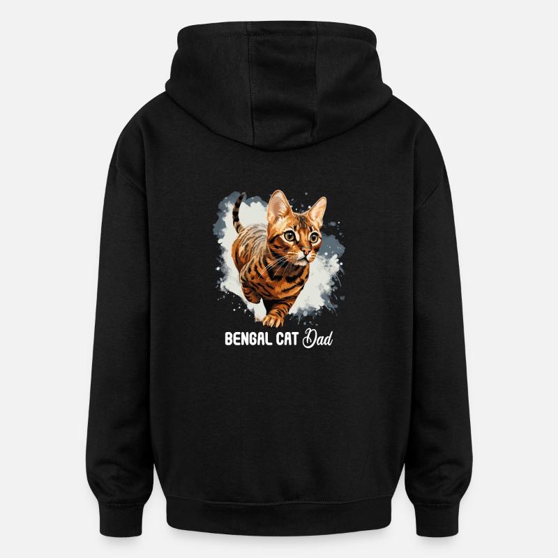Chat du Bengale - Sweat à capuche oversize unisexe - noir